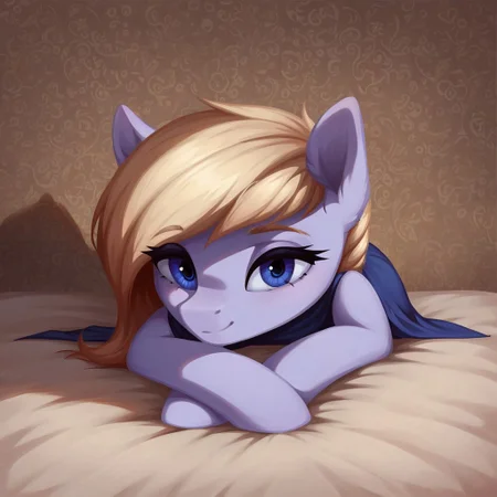 masterpiece, score_9_up, score_8_up, score_7_up, score_6_up, (best quality:1.1), ultra-detailed, high resolution, solo, Eathelin, pony, mlp, feral, midnight blue eyes, mare, female, pony ears, orchid purple skin, midnight blue eyes, thin eyebrows, long eyelashes, short blonde mane, seductive facial expression, dressed, blue dress, sensual, cozy living room, lying on side, beed, full body, expressiveh, highly visible, sharp focus, anatomically correct, detailed background, close up view, detailed facial features, expressiveh, highly visible, sharp focus