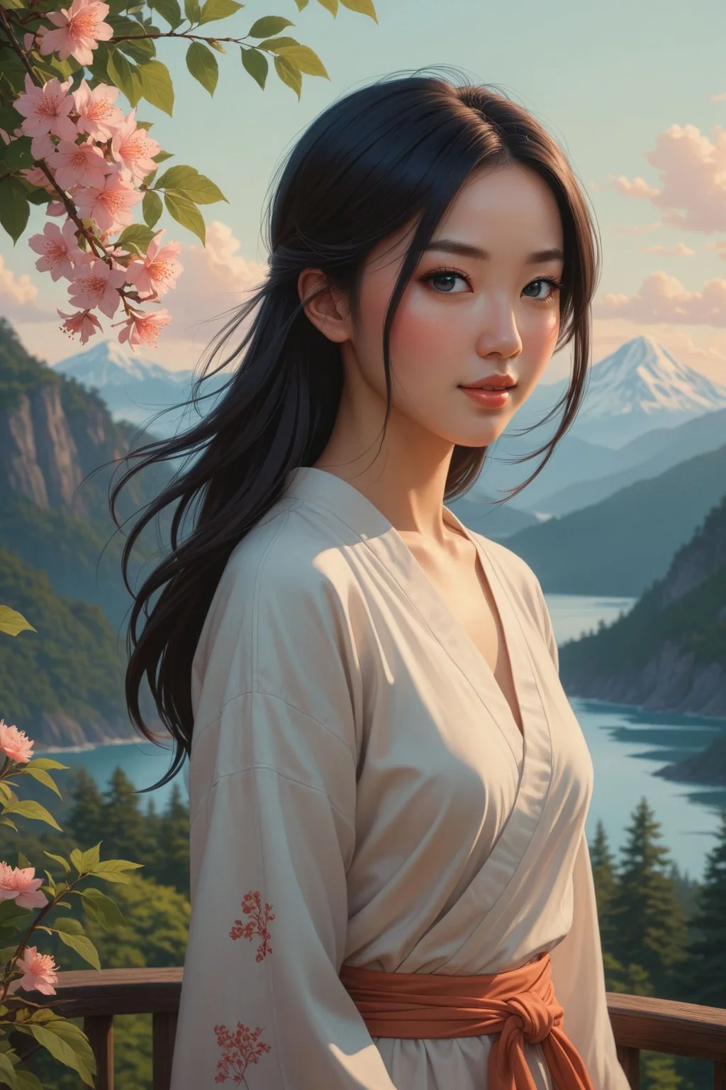 by Audrey Kawasaki and Henry Raeburn in the style of Alena Aenami and Liu Ye, lifelike anime