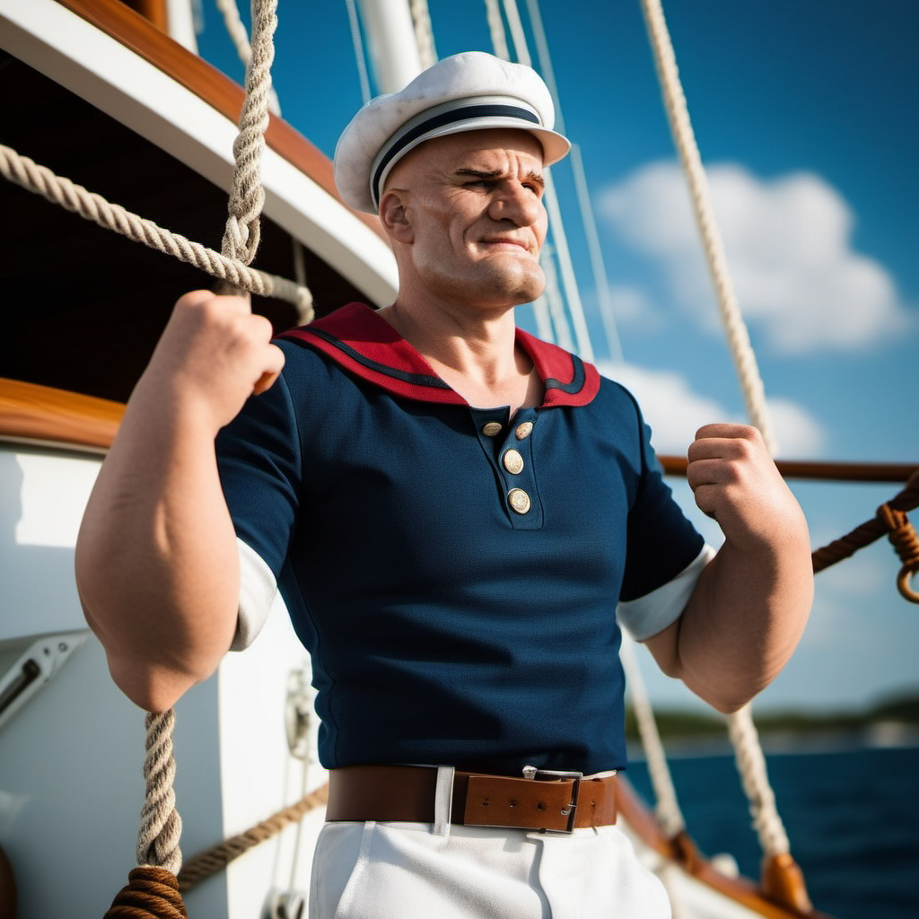 Popeye1024, a sailor, full body, on  a boat, highly detailed, photography, ultra sharp, film, bokeh, professional, 4k  <lora:add-detail-xl:1.5>  <lora:Popeye1024:0.8>