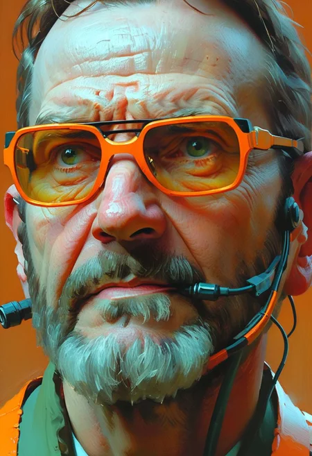 "Tool"'s Album Cover style.
Portrait of "Gordon Freeman".
By "Simon Stalenhag".
Life-like details.
Cinematic.
Dramatic.
Dynamic.
Extremely refined lines and and shapes.
Extremely refined details on objects.
Sharp details.
Wide range of colors.
Many details everywhere. Ray-Tracing. Anti-Aliasing. Realistic soft shadows. Low saturation colors. Insane quality. Insane resolution. Insane details. Masterpiece. 32k resolution.