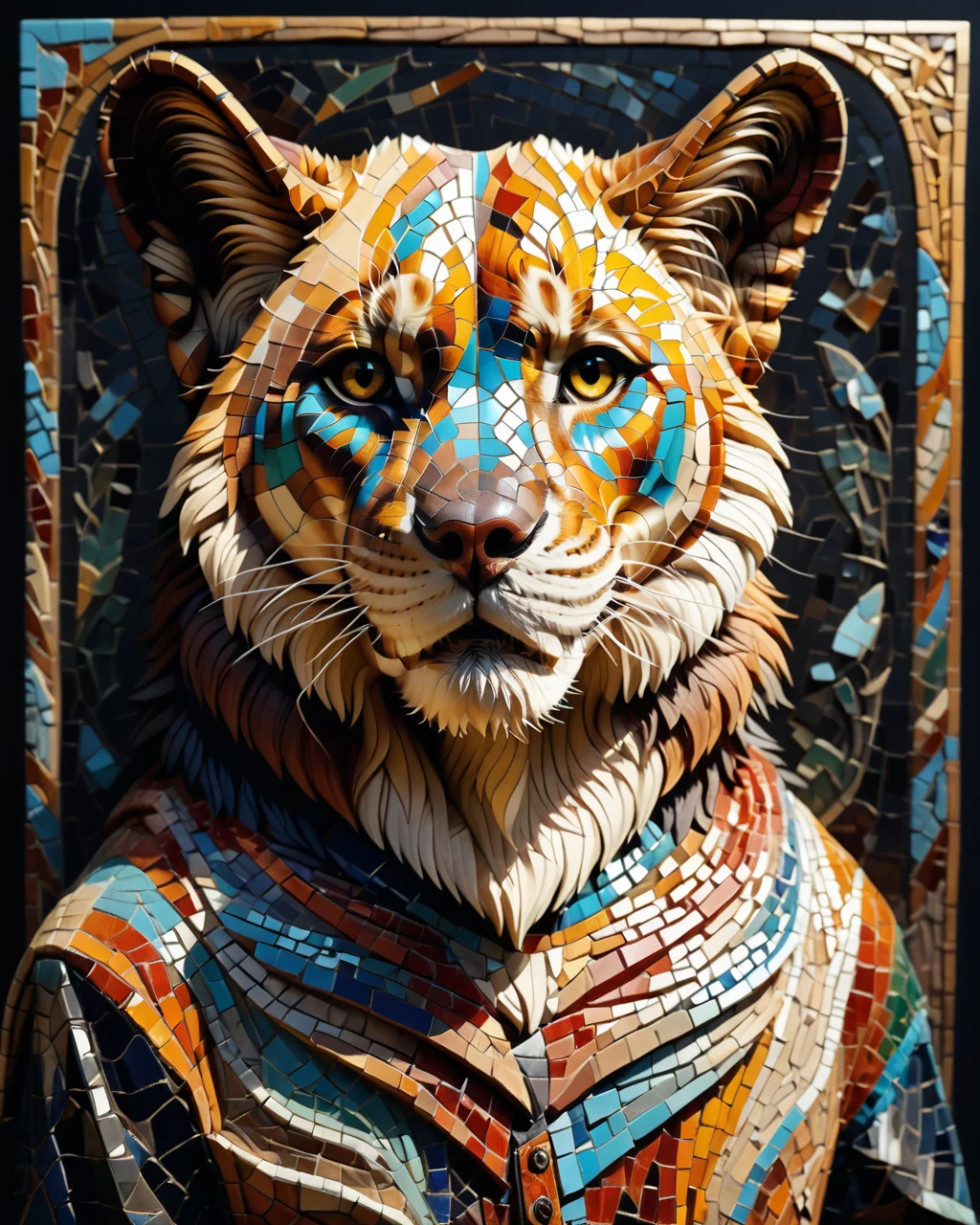 score_9, score_8_up, score_7_up, intricate details, rating_safe,
<lora:MosaicStyle:1>,
1boy(Mosaic, made from colored stone pieces,
anthro furry, aurochs,
full body, looking at the viewer, solo, smiling), black background,
<lora:ral-chrosc-clr:0.3>, ral-chrosc-clr,
<lora:xl_more_art-full_v1:0.3>,
<lora:add-detail-xl:0.3>
