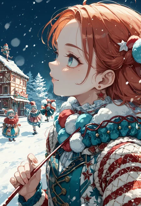 score_9, score_8_up, score_7_up, best quapoty, highres, absurdres, source_anime, 1girl, circus, <lora:pony_circus:0.8>, snow, upper body