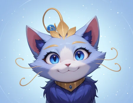<lora:Yuumi_League_of_Legends_-_Illustrious:1> yuumi-default, antennae orb, cat, animal ears, animal nose, solo, looking at viewer, happy, highres, high quality, masterpiece, best quality, very aesthetic, absurdres, newest, perfect quality, absolutely eye-catching
