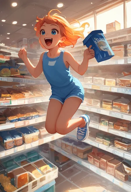 score_9,score_8_up,score_7_up,
, 1girl, young, cute, in shop, jumping, happy , solo, ilustration