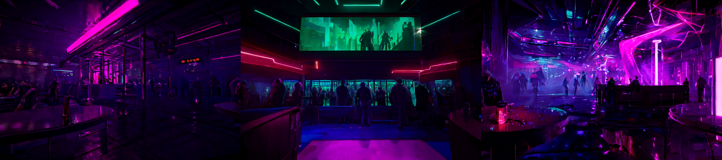 highly insanely detailed, masterpiece, top quality, best quality, highres, 4k, 8k, RAW photo, (very aesthetic, beautiful and aesthetic), 
__lazy-wildcards/subject/env-bg-interior/cyberpunk_club/prompts__, 
<lora:Cyberpunk_Club:1>, 
(1girl:1.3), 1other, 
__lazy-wildcards/dataset/background__,âââ