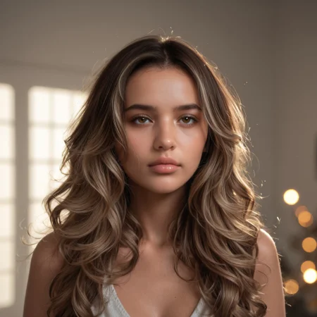 score_9, score_8_up, score_7_up, realistic, raw lighting, detailed, (warm colors, bokeh), score_9, score_8_up, score_7_up, realistic, raw lighting, detailed, (warm colors, bokeh), 18 year old, ((mulatto skin)), (dark brown hair with blonde highlights wavy hair) (light brown_eyes),mcvalensia, portrait, <lora:mcvalensia:1>