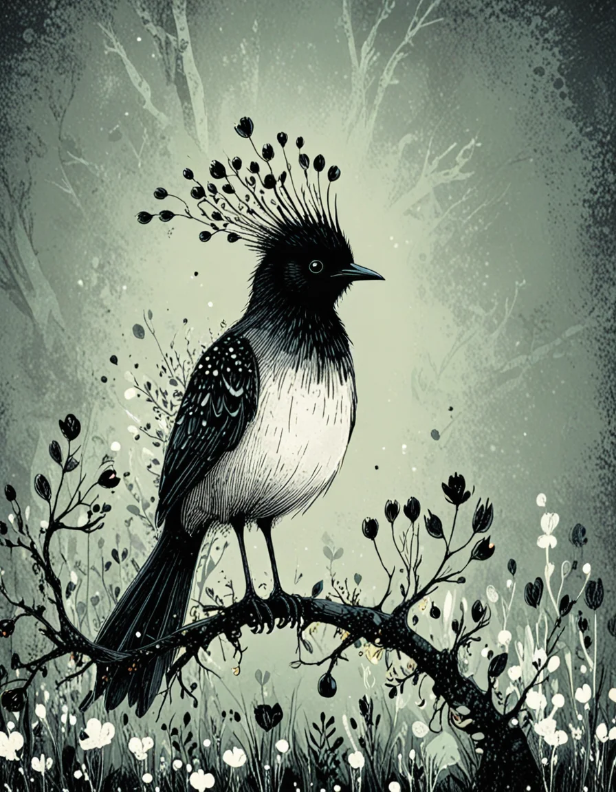 lyrebird novuschroma style <lora:144_novuschromaSXL_a6:1>, <lora:sdxl_lightning_8step_lora:1>