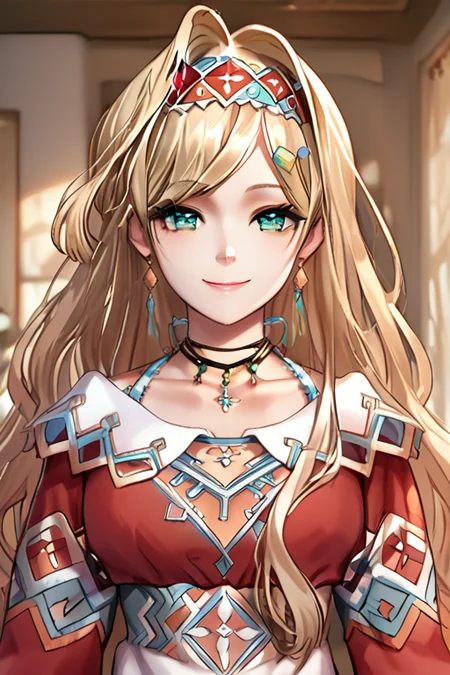 score_9_up,score_8_up,score_7_up, source_anime, bedroom, <lora:Expressive_H:0.8> Expressiveh, <lora:Layla_XL:1> 1girl, solo, blonde hair, smile, long hair, jewelry, hairband, earrings, virtual youtuber, looking at viewer, necklace, dress, green eyes