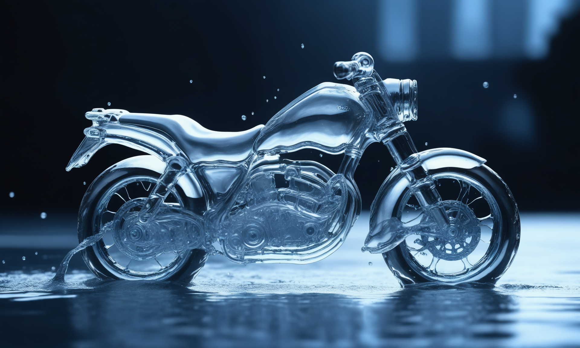 <lora:watercd_xl-000008:0.7>,a transparent water elemental motorbike made of (watercd_xl,wavy,brightness,contortion,abstract) in pool,water body,splash water,water drops,no humans,long-focus,tilt-shift,outdoors,military vehicle,on water,full body,cutie,cute,still life,front view,ethereal fantasy concept art,magnificent,epic,majestic,magical, emotional,harmonious,high budget,moody,epic,gorgeous,perfect lighting,realistic,photorealistic,photographic,photo (medium),real,moody lighting,volumetric lighting,reality ray tracing,8K,HDR,UHD,masterpiece,best quality,highly detailed,high resolution,finely detail,extremely detailed,ultra detailed,wallpaper