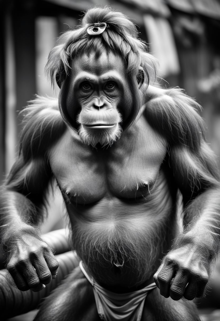 artrngtn, sumatran orangutan  male in the style of street photography