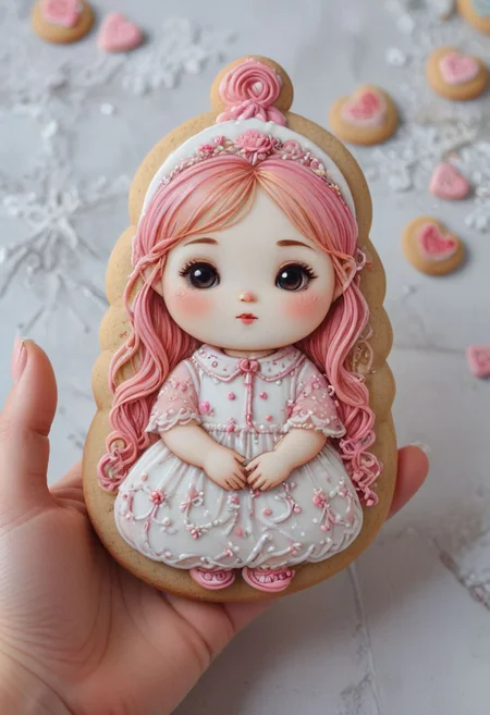 *snoo*
cookie art design, cookie decoration,solo cookie,(flat art),