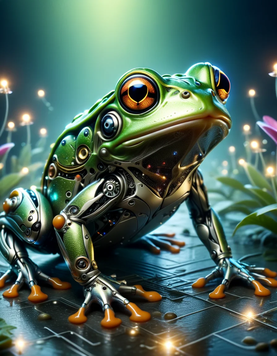 macro photo, a beautiful frog, glowing lights, beautiful magical sparkles, vibrant whimsical colors, ral-iontivevisions <lora:ral-iontinvevisions-sdxl:1> ral-iontivevisions landscape