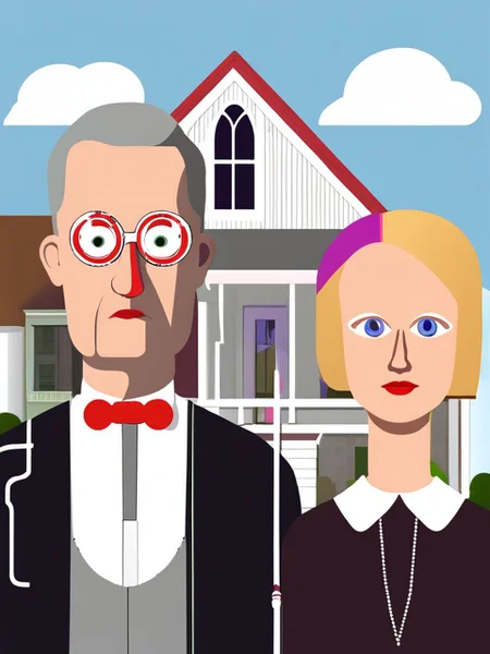 American gothic flat <lora:SDXL-Emoji-Lora-r4:0.8>