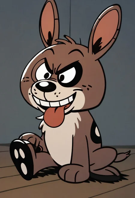 (score_9 | score_8_up | score_7_up) ((masterpiece:1))(best quality,very high quality,ultra detailed:1.2) (2D,cartoon style,anime style)(Smooth:2)(clean blurring) (four fingers on each hand,one thumb on each hand:1), solo, charles, dog, black spot on left eye, white fur, paw, dog paws, donkey dog hybrid, Full Donkey, half donkey, donkey head, donkey ears, donkey tail,