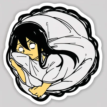 ((masterpiece)),(best quality), absurdres,sadako_yamamura,<lora:Sadakobest:0.8>, <lora:stickersAnimeStyle_v10:0.7>,((stickers)) retro (high quality)