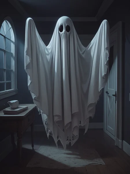 score_9, score_8_up, score_7_up,horror, creepy, nightmare, scary, very detailed, white ghost in the background, no mouth, indoors, night, arms, old manor, looking at viewer, black eyes, flying<lora:white_ghost:1>