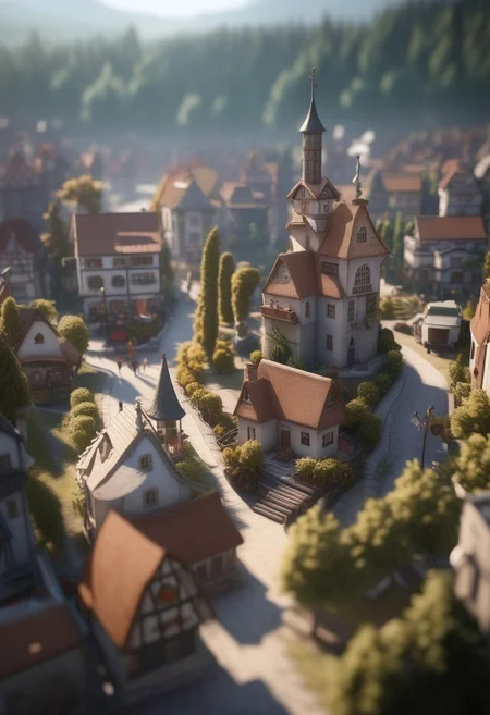 tilt-shift photography,<lora:citySDXL:1>,the photo shows urban scenery,
tilt-shift photography of A fairy-tale town,extreme detail,unreal engine,octane render,natural light,halo effects,8k,wallpaper,
photograph shot with Canon EOS 90D with Canon EF-S 18-135mm f-3.5-5.6 IS USM,