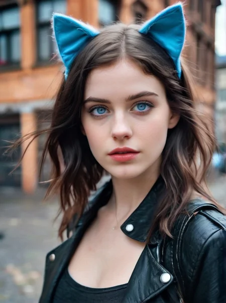 Photo of Imogen Serberkummer, feral girl wearing leather in dusty post-apocalyptic city, ruined machinery, <lora:PerfectEyesXL:0.5>, (detailed, ultra-detailed body:1.1),best quality,photo-realistic,highly detailed,absurdres, cinematic lighting, hyper-realistic, sharp focus, 32k resolution, detailxl, SimplePositiveXLv2,