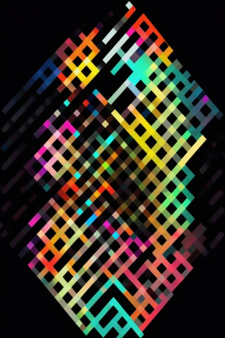 <lora:Felipe Pantone Style:1>Felipe Pantone Style - glitch triangle with radial gratient of colours and black background + op art in felipe pantone style