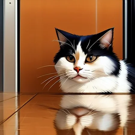 cat on a train, highly detailed