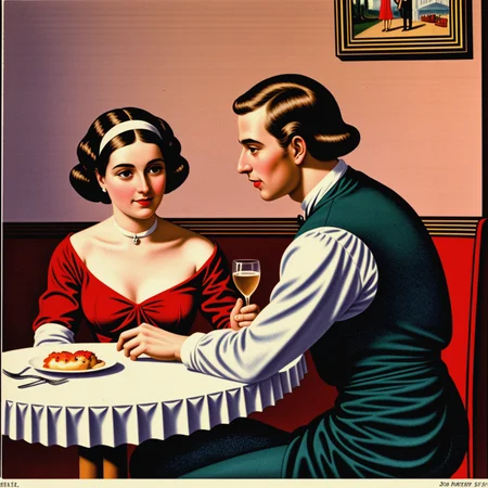 kata_bd vintage painting of a couple in a bistro folding <lora:knives_and_time:1> <lora:pytorch_lora_weights:1>