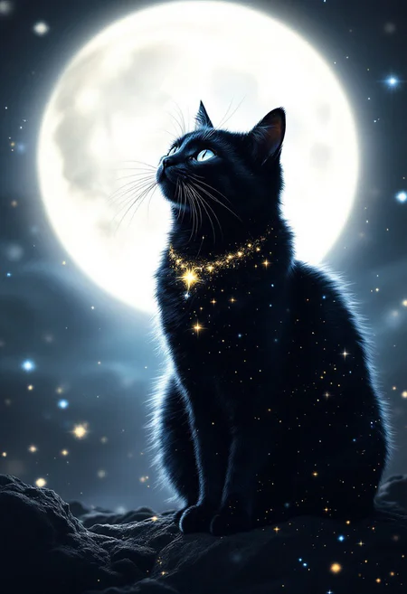 moon cat, moonbeam, sfumato, magic luminescence, glitter