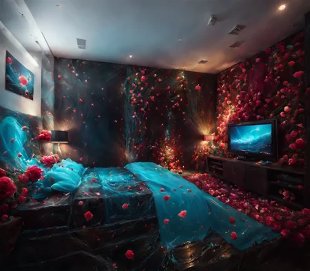 photorealistic,hyperrealistic,photoreal,interior, <lora:betmd:1.1>,roses,radiant,masterpiece ,<lora:paintmgc:0.8>,colorful paint,paintmgc,fantasy, <lora:darkfantasystyle-step00000300:0.4>,cinematic,vivid,blossoming,radiant,betmd,drkfntasy