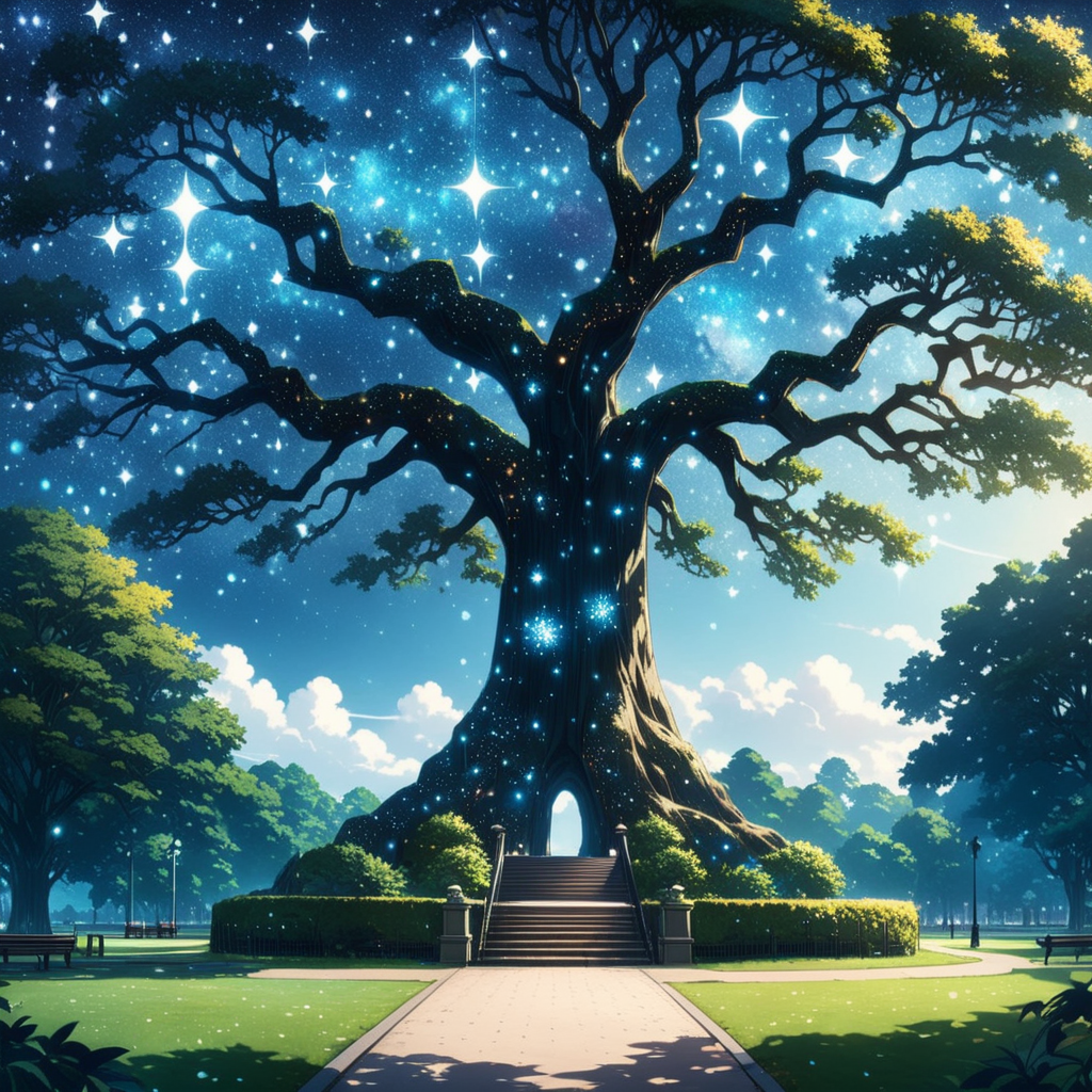 <lora:Starry_Morph:1> starry_morph tree in park, (anime, masterpiece, intricate:1.3), (best quality, hires textures, high detail:1.2), (4k),(incredibly detailed:1.4),UHD, 8K, ultra detailed