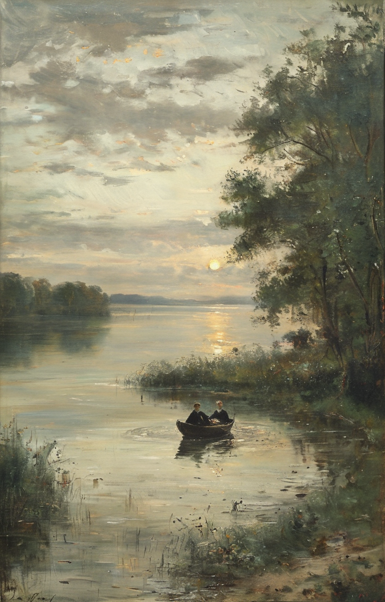 masterpiece,best quality,<lora:tbh291-sdxl:0.9>,illustration,style of Charles-Francois Daubigny portrait of family