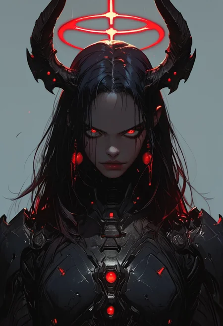 llustration, zPDXL3 , Expressiveh , score_9 , score_8 , score_7, blue and red contrast lighting, dynamic viewpoint, dynamic angle, vibrant colors, beast, horns, demon wearing death themed armor, ribcage style cuirass, spiked pauldrons highly detailed , high quality , high res, mask , dark halo
