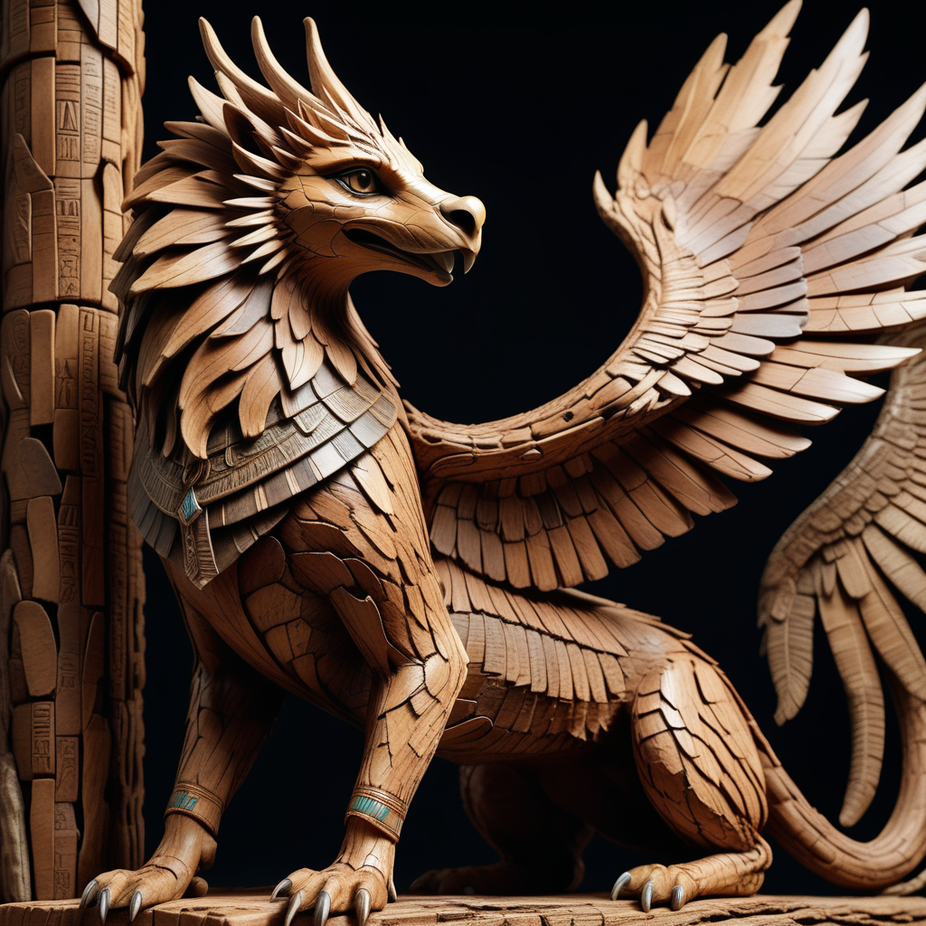 made out of Jed-brk, masterpiece, full of details, sharp and in focus, Knolling, Ancient Egyptian Art, Cinematic still of a Hackercore, Griffin, Selective focus, heroic, cinestill, <lora:BorkStyle:1>, located artistic, highly decorated, luxurious, cinematic perfect intricate stunning fine detail, beautiful detailed, very inspirational