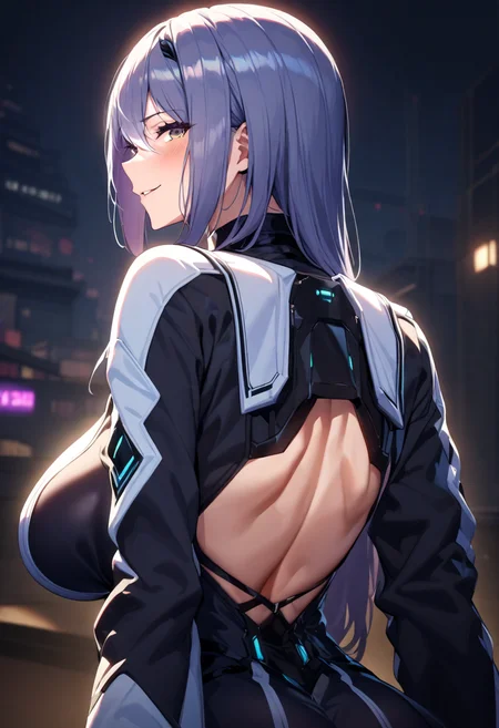 <lora:etra:1>,1 girl,etra,standing,huge breasts,face focus,close-up,seductive smile,looking at viewer,from back,nape,neck,neck focus,, masterpiece,best quality,very aesthetic,explit,nsfw,cinematic light,absurdres,incredibly absurdres,<lora:add_detail:1>,