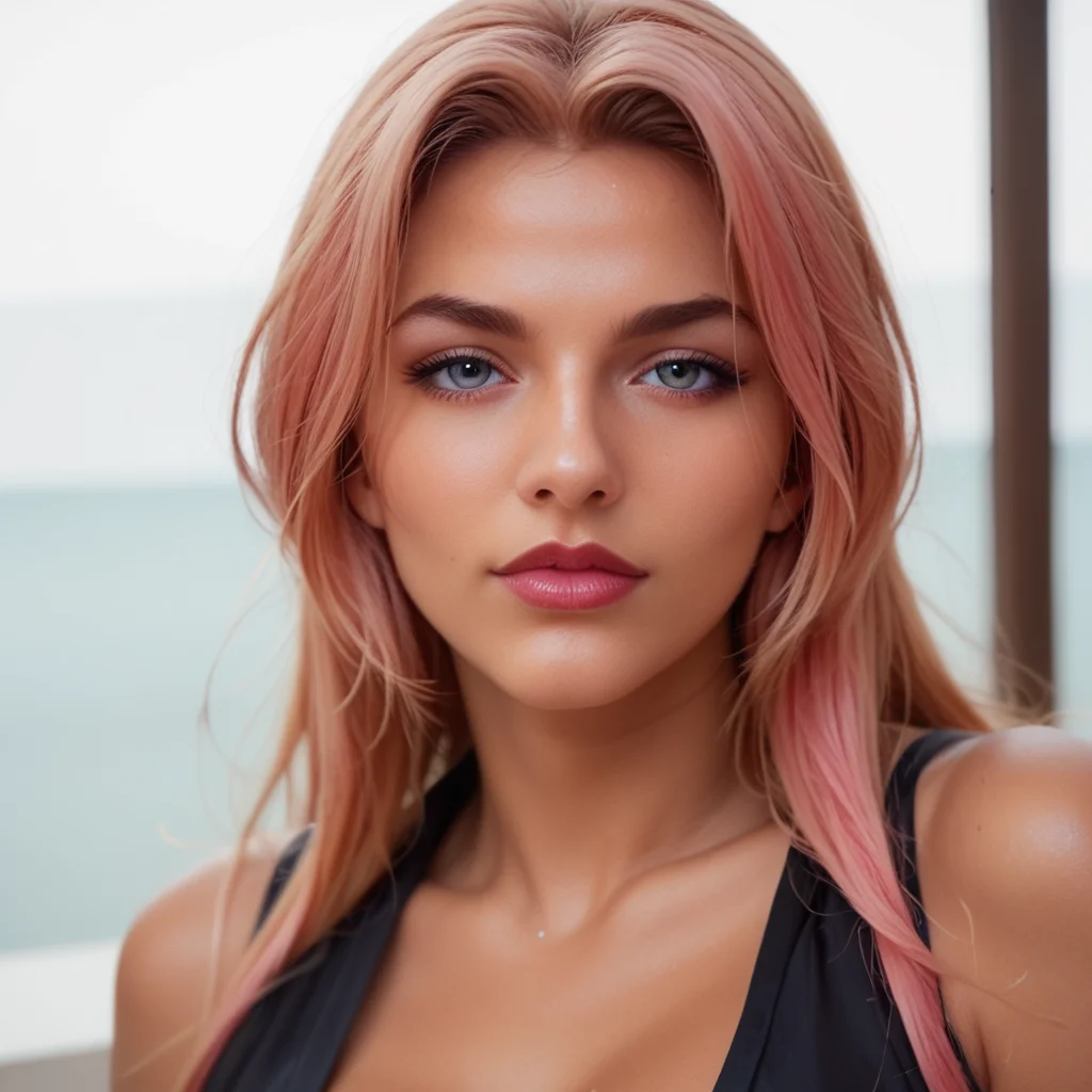 score_9, score_8_up, score_7_up, BREAK, source_real, raw, photo, amateur, realism,35mm photo,flash photo, highly detailed, portrait, face photo, detailed skin, depth of field, detailed face, colorful, vivid colors, volumetric lighting,detailed eyes,
1 girl
<lora:IngridXL_3224:1> Ingrid,mature female, dark skinned female, pink hair, long hair, hair intakes, slender, thin,
<lora:sdxl_lightning_4step_lora:0.8>