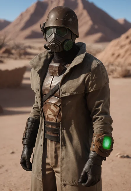 (score_9, score_8_up:1.1), score_7_up, realistic photograph
d3sertranger, helmet, 1boy, (muscular), black gloves, gas mask, front view, night starry_sky desert, <lora:desert_ranger_v1.1.6_pony:1>