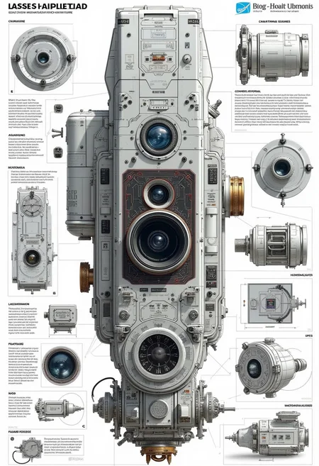 yfg-aarchy 3D schematic of a NASA Hassleblad medium format space camera