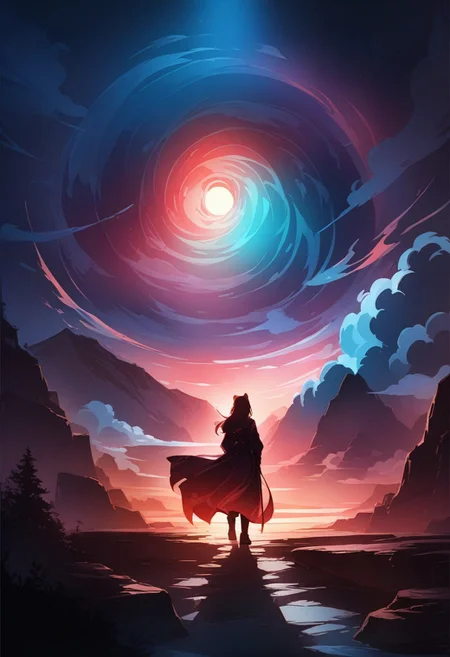 (masterpiece), best quality, (4K), (cinematic lighting), highly detailed, 8K, UHD, ultra detailed, immersive picture, vivid colors, volumetric light, cinematic light, extremely detailed CG, BREAK,
DARK SIDE \(PICTURE BOOK\)