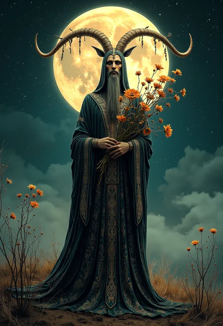 In a virtual world that combines Eastern philosophy with Western romanticism, a brand-new artist figure has emerged - "Death God Alubis". This is a unique photograph inspired by the style of Alphonse Mucha but also incorporates a deep understanding and expression of death themes.
The background of the photo is at nightfall when stars dot the horizon. The moonlight is soft and mysterious, adding an otherworldly atmosphere to the entire scene. In this tranquil yet somewhat melancholic environment, Alubis stands on a withered ground; his posture is elegant and dignified, much like a dancer dressed in classical attire.
His face is depicted with great detail, his gaze profound and subtle, as if capable of seeing through the secrets and sorrows of everything in the world. Alubis holds what seems to be a flower-like object, but this flower is made of silence and death; they bloom slowly yet also appear never to wilt.
Around him are a series of exquisite and symbolically rich patterns, based on Alphonse Mucha's artistic style, cleverly integrating discussions about death and eternity themes. Each pattern tells an untold story, leading viewers to deep contemplation beyond appreciation.
The color usage in the entire photo is layered; from the calm blue-green tones to the warm orange-yellow ones, back to the subdued black-white-gray neutrality, it forms a harmonious yet tension-filled visual effect. The handling of light and shadow is particularly skillful, not only creating a unique atmosphere but also pushing the mystery and transcendence of Alubis's figure to the extreme.
This photo is not just a tribute to Alphonse Mucha's style; it is an expression of profound thought about life, death, and the essence of art. It invites every viewer to explore deeper meanings hidden behind reality, guiding people through the lens of art to re-examine their understanding and perception of life and death.
8k,uhd,hdr,best quality,hyper detail,ray tracing,cinematic feel,professional photography lighting.
midjourneyv6.1.