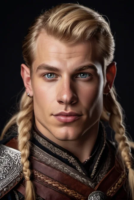 a portrait photo of a blond dnd dwarf