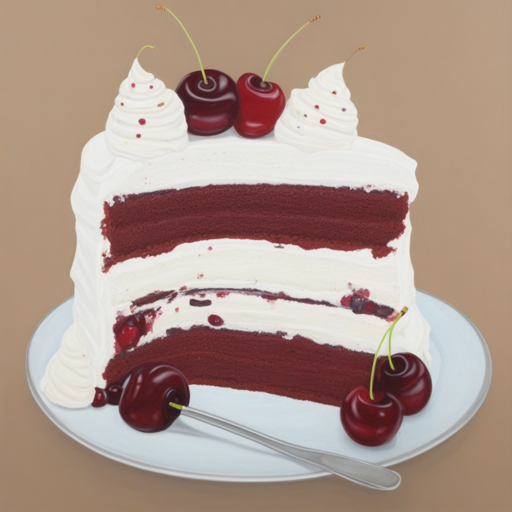 Cake, cherries, ice cream scoop