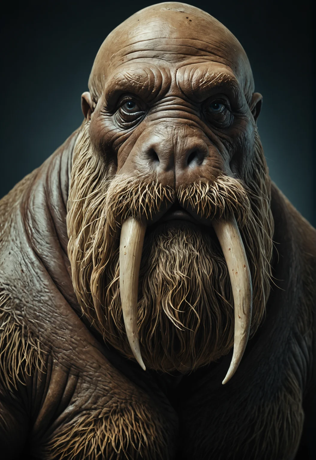 photo,mutation, human with walrus face,studio lighting, High-Fantasy Realism<lora:Photoreal:1.1>