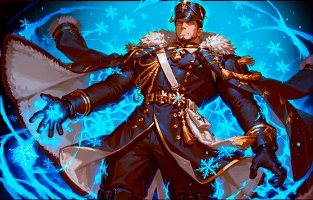 <lora:concept_ããã¬ã¤ã³energy_drain_v2:.8>,energy drain, from below, 
<lora:face_Edwin__Alchemist_Code-000004:.7>, tagatameedwin, 1boy, black hair, dark blue eyes, short hair, solo, male focus, manly, bara, mature male, muscle body, shako hat, fur trim, snowflakes pin, coat, aiguillette, shirt, sash, gloves, glowing pattern, tassel, pants, boots,
cowboy shot, 
(very short hair, beard, bara, mature, facial hair, stubble, beard, full beard, sideburn, beard, a lot of beard, ), facial hair,male focus, muscular male, muscular male, bara, mature,  bara, mature, aixiwuganda_(20222192), very awa, masterpiece, best quality, absurdres, newest, perfect quality, detailed background, intricate details,
<lora:slider_Body Type_alpha1.0_rank4_noxattn_last:3><lora:Anime Summer Days 2 Style SDXL_LoRA_Pony Diffusion V6 XL:.6><lora:slider_cfg_scale_boost:.7><lora:Artist6p:.55>, Artist6p, Artist04p,<lora:slider_il_brightness_slider_d1:-1><lora:slider_il_contrast_slider_d1:-1><lora:slider_DarkSlider1.2_alpha1.0_rank16_full_300steps:-.6><lora:slider_contract_controller_illus01_v1:.5>,