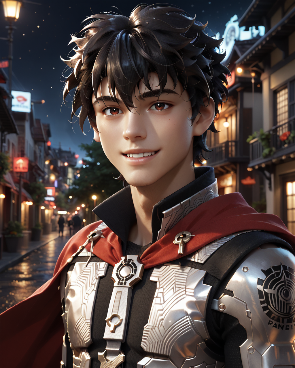 score_9, score_8_up, score_7_up, intricate details, rating_questionable,
<lora:homri52:1>
,
<lora:minato:0.8>, 1boy(boy, male, minato, black messy hair, red-brown eyes, looking at the viewer, solo, happy, 
red cloak, sleeveless tight bodysuit), outdoors, at night, darkness
,
4k,
detailed background, depth of field, 
<lora:ral-chrosc-clr:0.5>, ral-chrosc-clr,
<lora:Expressive_H:0.5>, Expressiveh,
<lora:xl_more_art-full_v1:0.3>,
<lora:add-detail-xl:0.3>,