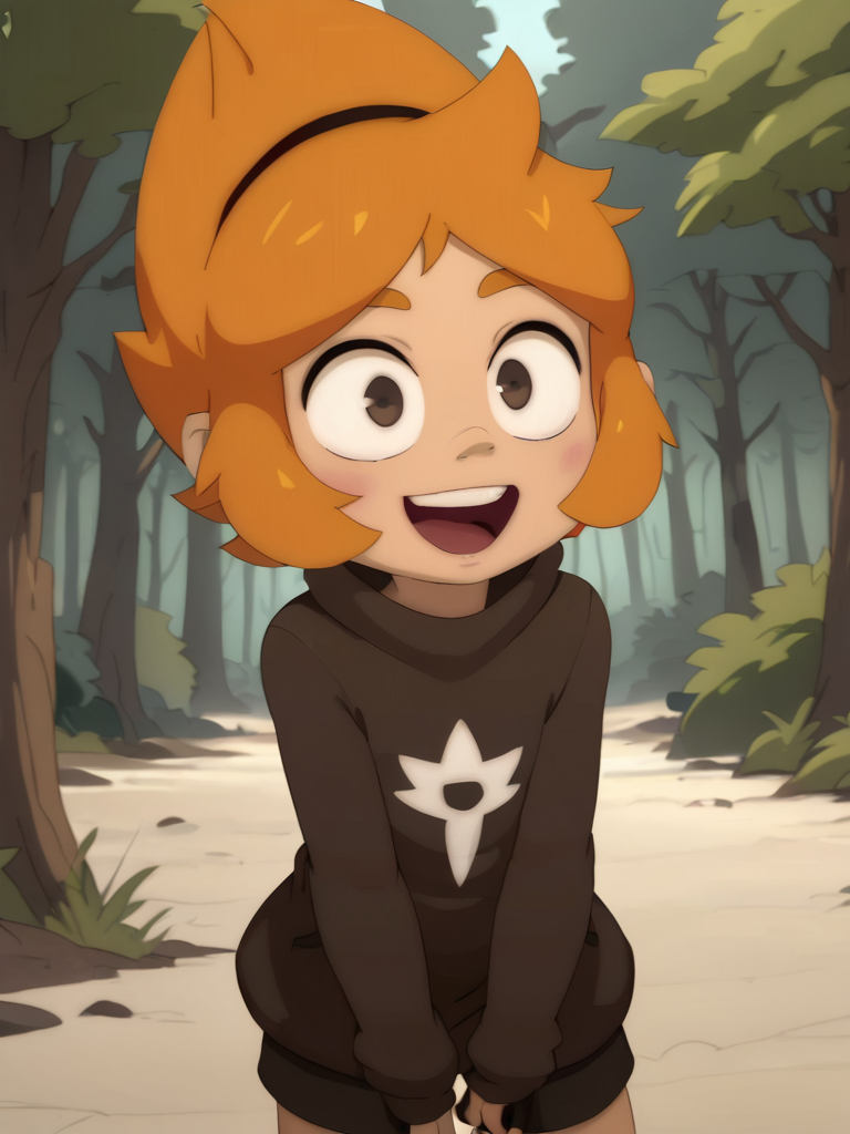 <lora:PonyQuality_V3.3:0.8>,<lora:Wakfu_CharacterPackV02:1>,elely,<lora:2.5DCartoonV2:0.8>,happy,solo,forest,