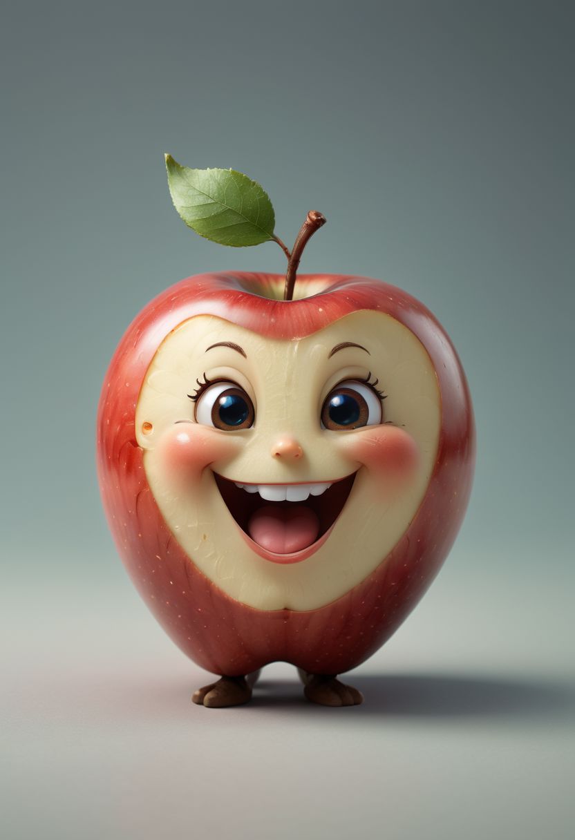 Cute little happy Apple