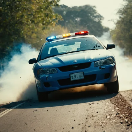 cinematic film still of <lora:casting shadow style v2:1>
a police car is driving down a road,tree,no humans,ground vehicle,motor vehicle,car,vehicle focus,sports car , impact, crash, explosion, destruction, strike, wreck, smash, exploding cars, wrecked cars, cinematic shot, film, different color, real, collision, road rage, sport cars, sports car, car race, dismembering, falling, flying, accident, disaster, cinematic explosion, chaos, disintegration, high speed, vehicle, different sports car, flying debris, Muzzle blast, broken glass, sports car style, shallow depth of field, vignette, highly detailed, high budget, bokeh, cinemascope, moody, epic, gorgeous, film grain, grainy