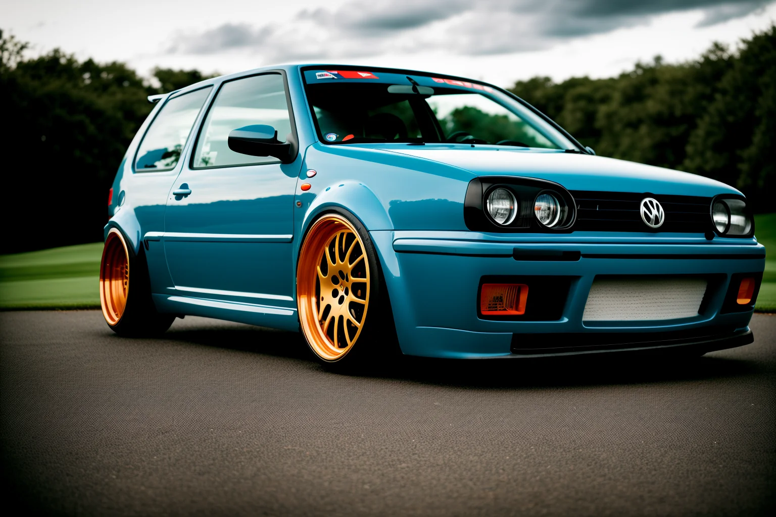 GOLFMK4, custom RALLY car body modified graffiti, NFS, stance, photorealistic, shot by Sony a7iii <lora:GOLFMK4:0.8>