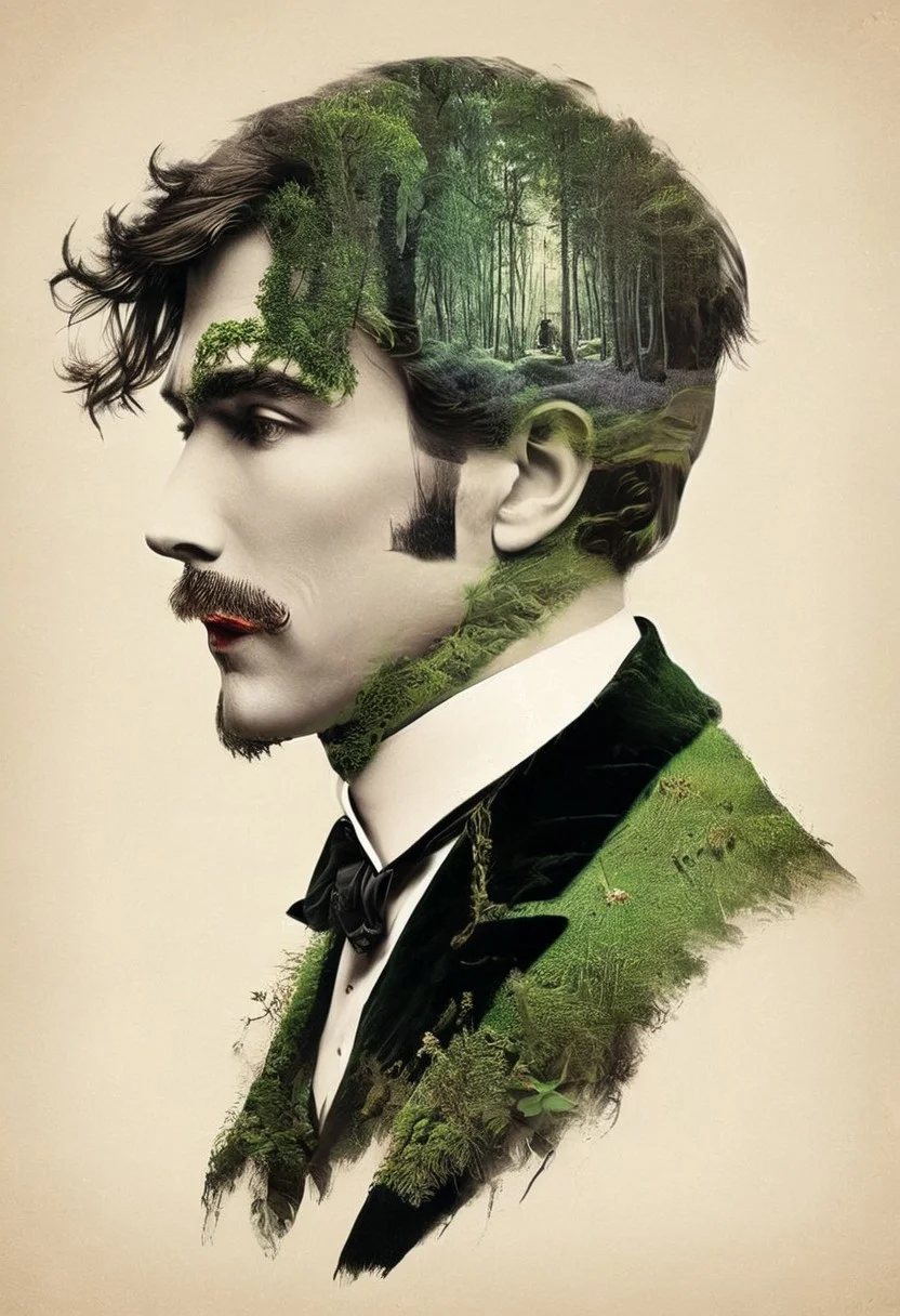 The Importance of Being Earnest, oscar wilde, double exposure, double exposure, detailxl, double exposure, merging, blending, head, animal, person