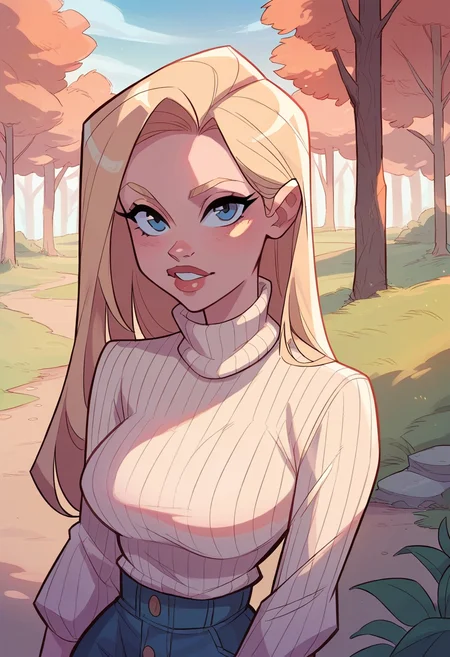 score_9, score_8_up, score_7_up, score_6_up, <lora:tendertroupe_v0.1-pony:1> 
1girl, solo, long hair, blonde hair, turtleneck sweater, looking at viewer, blue eyes, outdoors,