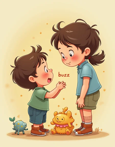 Cute cartoon image of a child lusting after an item nammed and labeled "buzz"
