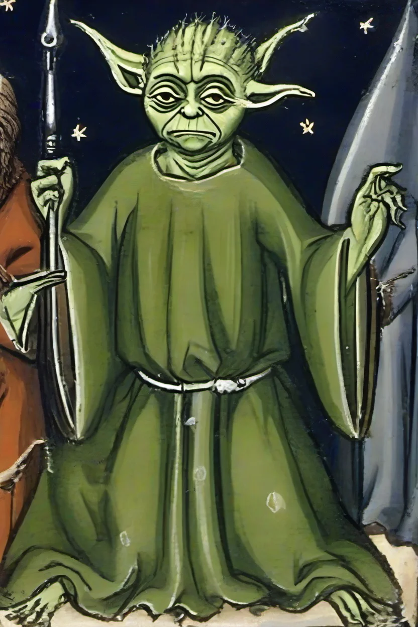 <lora:PE_BadMedivalArt:0.8> PEBadMedivalArt,bad medieval painting,terrible,ugly,
yoda star wars